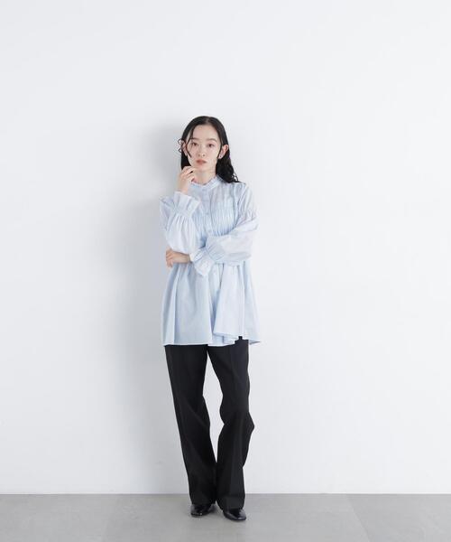 N.(N. Natural Beauty Basic)(エヌエヌナチュラルビューティーベーシック)の「刺繍切替シャーリングブラウス(シャツ/ブラウス・レディース・ブルー/オフホワイト・FREE)」の13枚目の写真