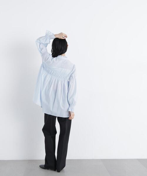N.(N. Natural Beauty Basic)(エヌエヌナチュラルビューティーベーシック)の「刺繍切替シャーリングブラウス(シャツ/ブラウス・レディース・ブルー/オフホワイト・FREE)」の17枚目の写真
