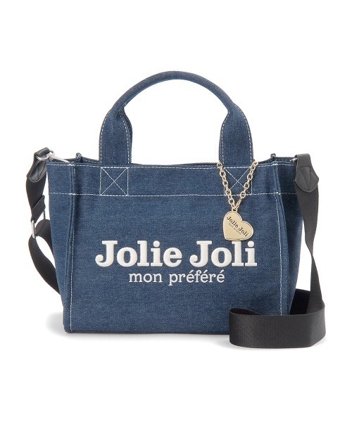 Jolie Joli(ジョリージョリ)の「【Jolie Joli/ジョリージョリ】ロゴ刺繍 デニム 2WAY ミニハンドバッグ(ハンドバッグ・レディース・ブラック/ライトブルー/ブルー/ネイビー・FREE)」の3枚目の写真