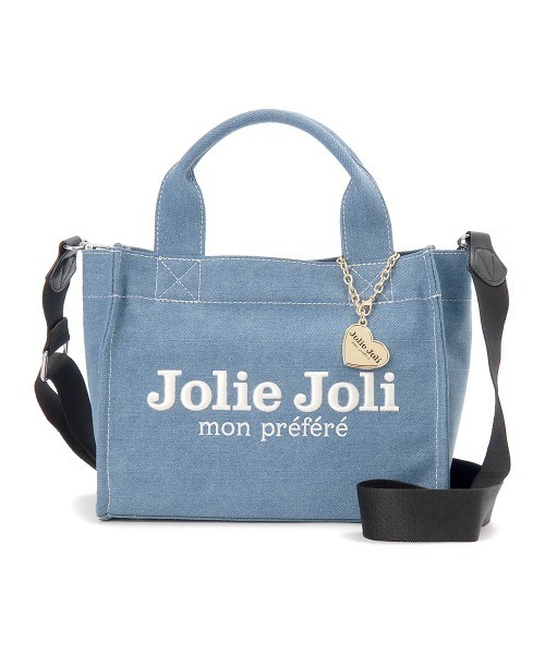 Jolie Joli(ジョリージョリ)の「【Jolie Joli/ジョリージョリ】ロゴ刺繍 デニム 2WAY ミニハンドバッグ(ハンドバッグ・レディース・ブラック/ライトブルー/ブルー/ネイビー・FREE)」の4枚目の写真