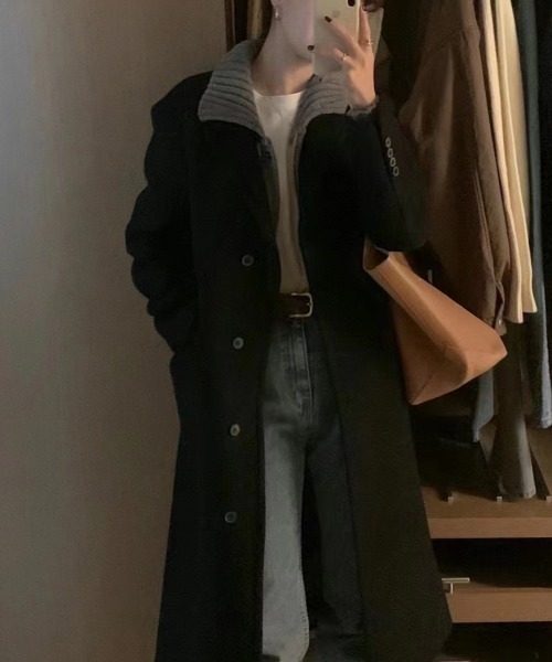 YUGA(ユーガ)の「YUGA_YGMC Korean-style Wool-look tailored long coat(テーラードジャケット・レディース・キャメル/ブラック/ライトグレー・FREE)」の20枚目の写真