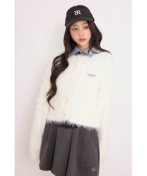 RIENDA GOLF(リエンダゴルフ)の「【RIENDA GOLF】ラメシャギーカーデトップス 秋服 冬服(カーディガン/ボレロ・レディース・ホワイト/ライトグリーン/ベージュ・FREE)」の7枚目の写真