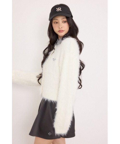 RIENDA GOLF(リエンダゴルフ)の「【RIENDA GOLF】ラメシャギーカーデトップス 秋服 冬服(カーディガン/ボレロ・レディース・ホワイト/ライトグリーン/ベージュ・FREE)」の8枚目の写真