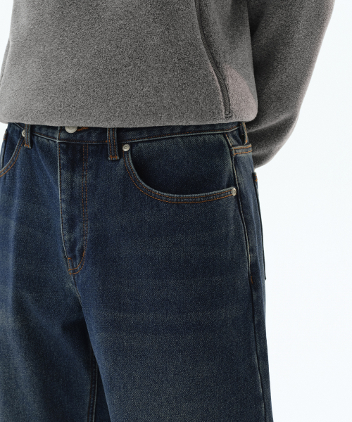 MUSINSA STANDARD（ムシンサスタンダード）の「裏起毛カーブデニムパンツ [ミディアムインディゴ]（デニムパンツ・メンズ・その他・29/28/32/33/30/31/34/36）」の4枚目の写真