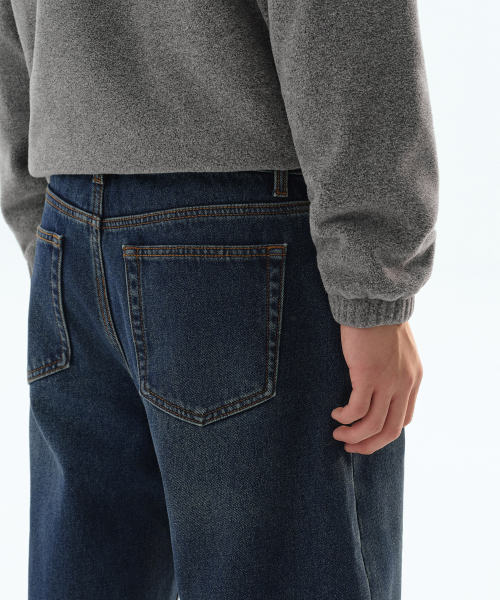 MUSINSA STANDARD（ムシンサスタンダード）の「裏起毛カーブデニムパンツ [ミディアムインディゴ]（デニムパンツ・メンズ・その他・29/28/32/33/30/31/34/36）」の2枚目の写真