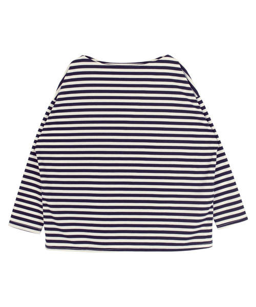 titivate（ティティベイト）の「ﾎﾞｰﾀﾞｰﾎﾞｰﾄﾈｯｸﾌﾟﾙｵｰﾊﾞｰ（Tシャツ/カットソー・レディース・グレー/ホワイト/ネイビー・FREE）」の3枚目の写真