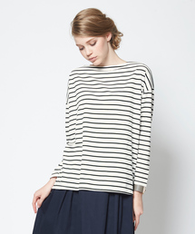 titivate | ﾎﾞｰﾀﾞｰﾎﾞｰﾄﾈｯｸﾌﾟﾙｵｰﾊﾞｰ(Tシャツ/カットソー)