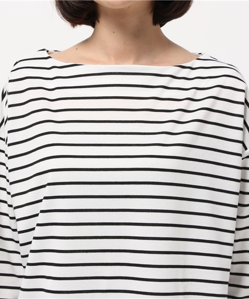 titivate（ティティベイト）の「ﾎﾞｰﾀﾞｰﾎﾞｰﾄﾈｯｸﾌﾟﾙｵｰﾊﾞｰ（Tシャツ/カットソー・レディース・グレー/ホワイト/ネイビー・FREE）」の6枚目の写真