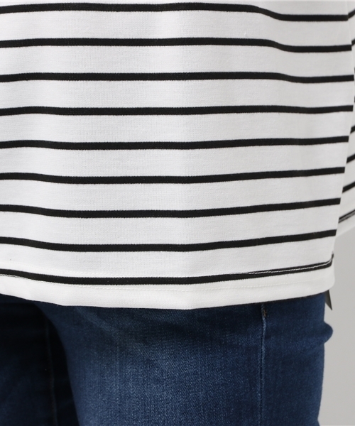 titivate（ティティベイト）の「ﾎﾞｰﾀﾞｰﾎﾞｰﾄﾈｯｸﾌﾟﾙｵｰﾊﾞｰ（Tシャツ/カットソー・レディース・グレー/ホワイト/ネイビー・FREE）」の8枚目の写真