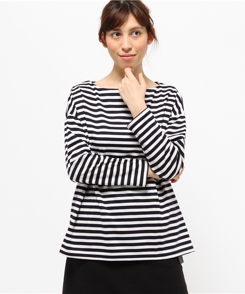 titivate（ティティベイト）の「ﾎﾞｰﾀﾞｰﾎﾞｰﾄﾈｯｸﾌﾟﾙｵｰﾊﾞｰ（Tシャツ/カットソー・レディース・グレー/ホワイト/ネイビー・FREE）」の14枚目の写真