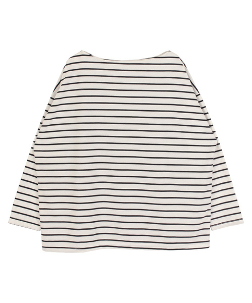 titivate（ティティベイト）の「ﾎﾞｰﾀﾞｰﾎﾞｰﾄﾈｯｸﾌﾟﾙｵｰﾊﾞｰ（Tシャツ/カットソー・レディース・グレー/ホワイト/ネイビー・FREE）」の16枚目の写真