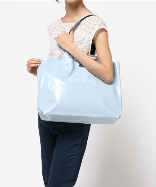 Mulet（ミューレ）の「Mulet シンプル ターポリン トートバッグ（ショルダーバッグ・レディース・サックスブルー/ホワイト/ネイビー・FREE）」の9枚目の写真