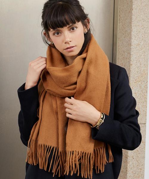 green label relaxing（グリーンレーベルリラクシング）の「CR ウールムジストール◆（ストール/ショール・レディース・ライトグレー/ダークグレー/ブラウン/ダークブラウン/レッド/ナチュラル/ライトピンク/ライトブルー/ネイビー・FREE）」の4枚目の写真