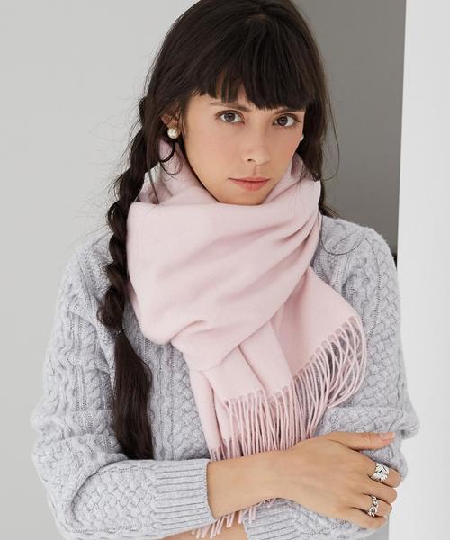 green label relaxing（グリーンレーベルリラクシング）の「CR ウールムジストール◆（ストール/ショール・レディース・ライトグレー/ダークグレー/ブラウン/ダークブラウン/レッド/ナチュラル/ライトピンク/ライトブルー/ネイビー・FREE）」の8枚目の写真