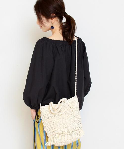 BEAUTY&YOUTH UNITED ARROWS（ビューティーアンドユースユナイテッドアローズ）の「BY∴ マクラメフリンジボトルバッグ -2WAY- ◆（ショルダーバッグ・レディース・グレー/ナチュラル・FREE）」の9枚目の写真