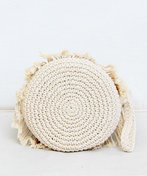 BEAUTY&YOUTH UNITED ARROWS（ビューティーアンドユースユナイテッドアローズ）の「BY∴ マクラメフリンジボトルバッグ -2WAY- ◆（ショルダーバッグ・レディース・グレー/ナチュラル・FREE）」の4枚目の写真