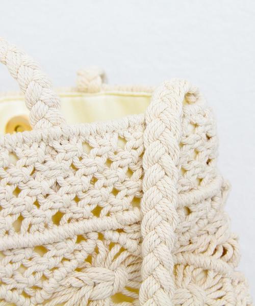 BEAUTY&YOUTH UNITED ARROWS（ビューティーアンドユースユナイテッドアローズ）の「BY∴ マクラメフリンジボトルバッグ -2WAY- ◆（ショルダーバッグ・レディース・グレー/ナチュラル・FREE）」の5枚目の写真