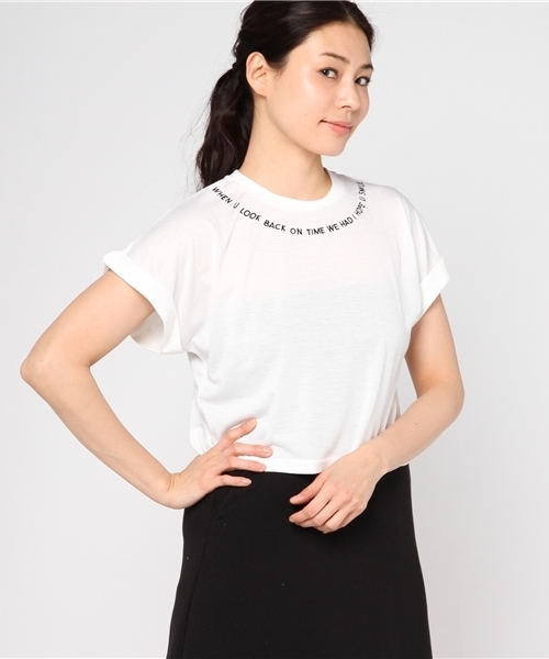 jouetie（ジュエティ）の「ネックシシュウショートTEE（Tシャツ/カットソー・レディース・ブラック/ベビーピンク/オフホワイト・MEDIUM）」の21枚目の写真