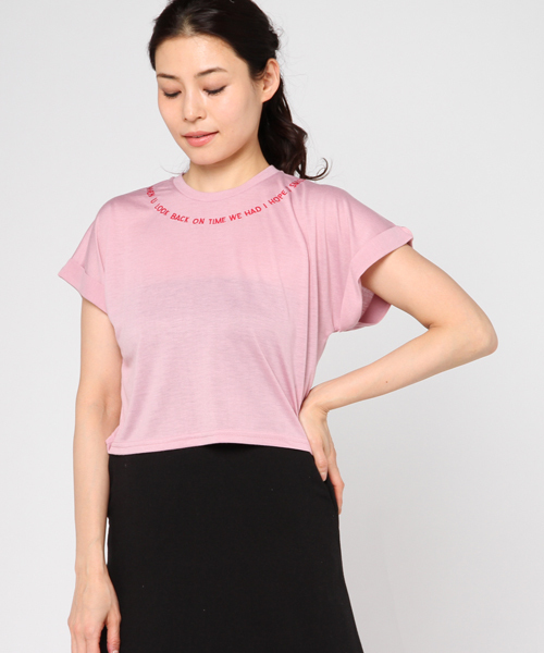 jouetie（ジュエティ）の「ネックシシュウショートTEE（Tシャツ/カットソー・レディース・ブラック/ベビーピンク/オフホワイト・MEDIUM）」の22枚目の写真