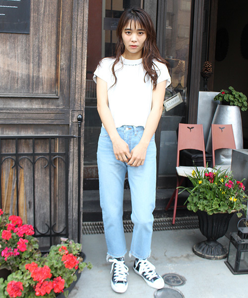 jouetie（ジュエティ）の「ネックシシュウショートTEE（Tシャツ/カットソー・レディース・ブラック/ベビーピンク/オフホワイト・MEDIUM）」の16枚目の写真