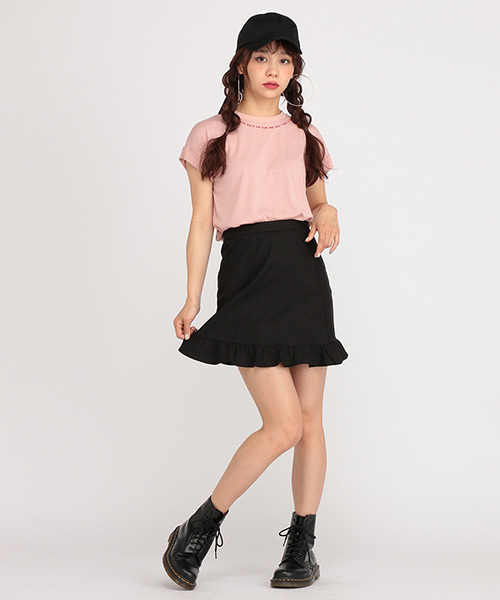 jouetie（ジュエティ）の「ネックシシュウショートTEE（Tシャツ/カットソー・レディース・ブラック/ベビーピンク/オフホワイト・MEDIUM）」の14枚目の写真