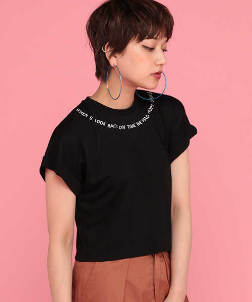 jouetie（ジュエティ）の「ネックシシュウショートTEE（Tシャツ/カットソー・レディース・ブラック/ベビーピンク/オフホワイト・MEDIUM）」の11枚目の写真