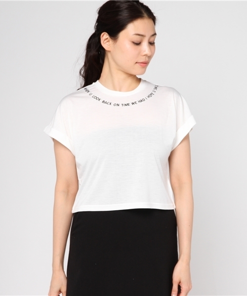 jouetie（ジュエティ）の「ネックシシュウショートTEE（Tシャツ/カットソー・レディース・ブラック/ベビーピンク/オフホワイト・MEDIUM）」の4枚目の写真