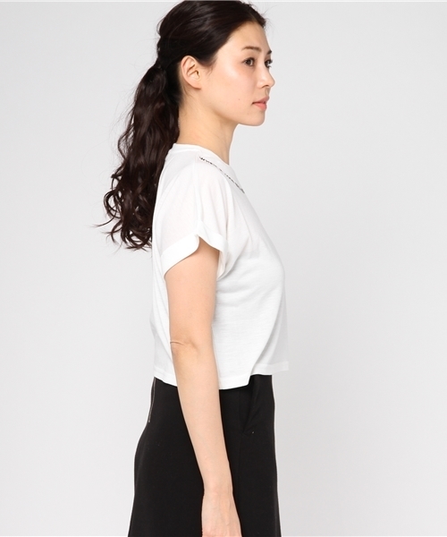 jouetie（ジュエティ）の「ネックシシュウショートTEE（Tシャツ/カットソー・レディース・ブラック/ベビーピンク/オフホワイト・MEDIUM）」の5枚目の写真