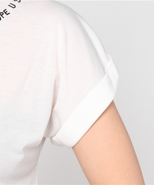 jouetie（ジュエティ）の「ネックシシュウショートTEE（Tシャツ/カットソー・レディース・ブラック/ベビーピンク/オフホワイト・MEDIUM）」の8枚目の写真