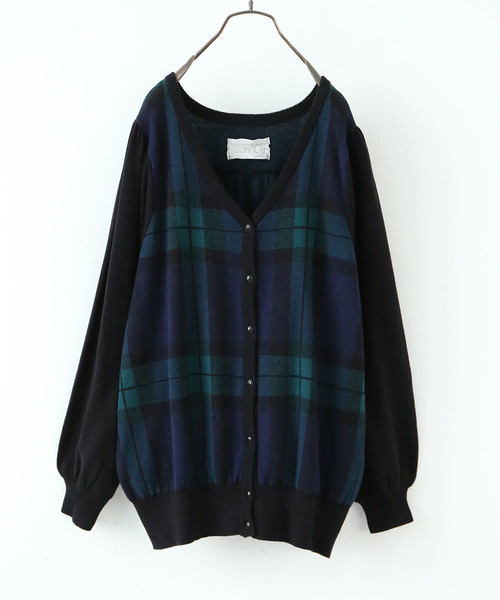 osharewalker(オシャレウォーカー)の「『ブラックウォッチカーディガン』(カーディガン/ボレロ・レディース・グリーン系その他・2/1)」の2枚目の写真