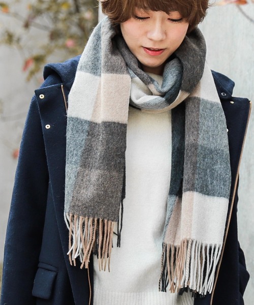 un dix cors（アンディコール）の「ウールチェックストール（ストール