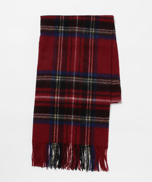 un dix cors（アンディコール）の「ウールチェックストール（ストール/ショール・レディース・ベージュ/グレー/レッド/ブラック/ネイビー/グリーン・ﾌﾘ-）」の6枚目の写真