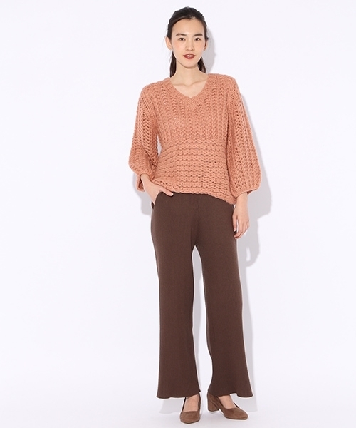 niko and...（ニコアンド）の「オリジナル棒針ニットプルオーバー（ニット/セーター・レディース・イエロー/ピンク/アイボリー・FREE）」の7枚目の写真