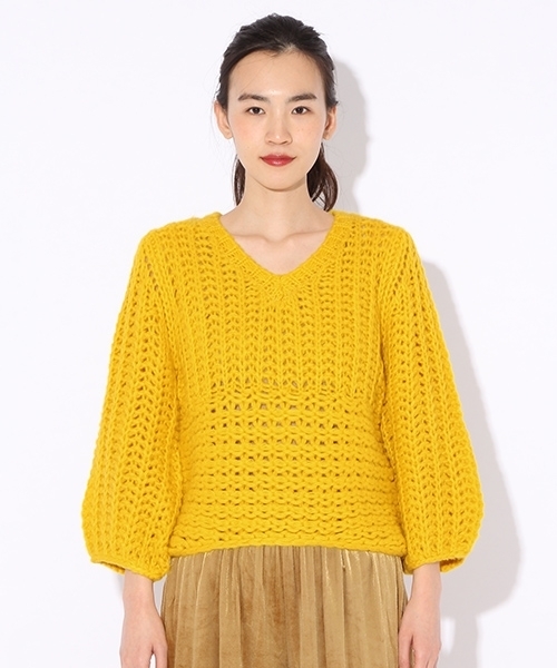 niko and...（ニコアンド）の「オリジナル棒針ニットプルオーバー（ニット/セーター・レディース・イエロー/ピンク/アイボリー・FREE）」の9枚目の写真