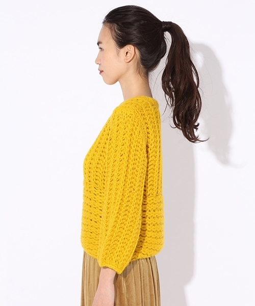 niko and...（ニコアンド）の「オリジナル棒針ニットプルオーバー（ニット/セーター・レディース・イエロー/ピンク/アイボリー・FREE）」の13枚目の写真