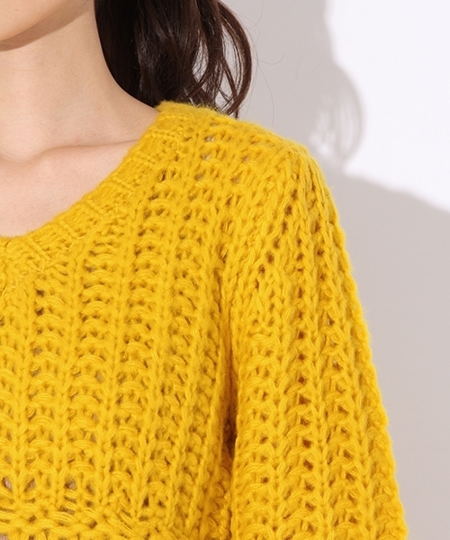 niko and...（ニコアンド）の「オリジナル棒針ニットプルオーバー（ニット/セーター・レディース・イエロー/ピンク/アイボリー・FREE）」の8枚目の写真