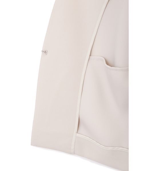 22 OCTOBRE(ヴァンドゥ-オクトーブル)の「ノーカラーツイルジャケット(ノーカラージャケット・レディース・ベージュ/ネイビー・36/38/40)」の14枚目の写真