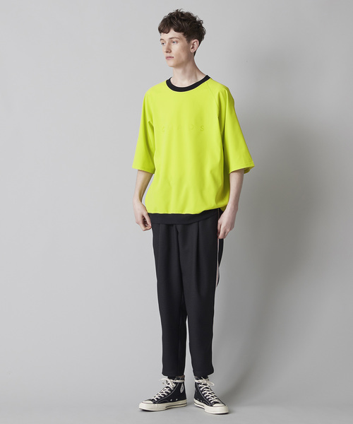 NOISE MAKER（ノイズメーカー）の「クリアプリント裾リブビッグTシャツ（Tシャツ/カットソー・メンズ・ブラック/オフホワイト/ライトグリーン・FREE）」の4枚目の写真