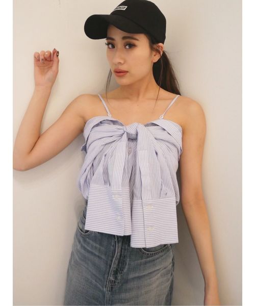 GYDA（ジェイダ）の「3WAY キャミソールシャツ（シャツ/ブラウス・レディース・ベージュ/オフホワイト/その他1/ブラック/その他・FREE）」の5枚目の写真