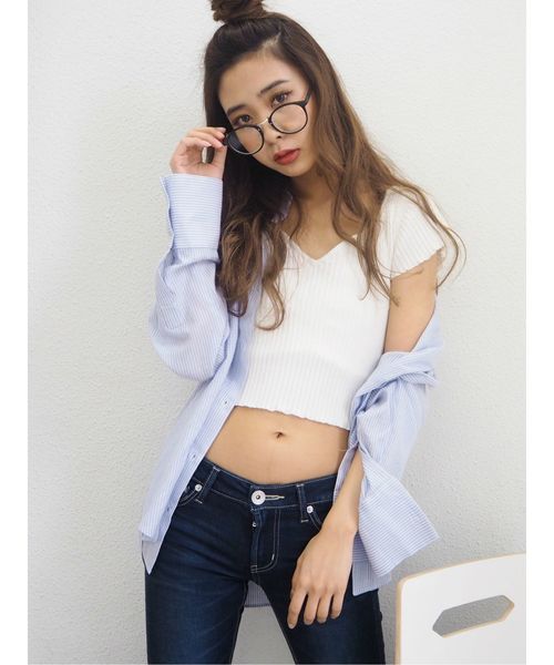 GYDA（ジェイダ）の「3WAY キャミソールシャツ（シャツ/ブラウス・レディース・ベージュ/オフホワイト/その他1/ブラック/その他・FREE）」の6枚目の写真