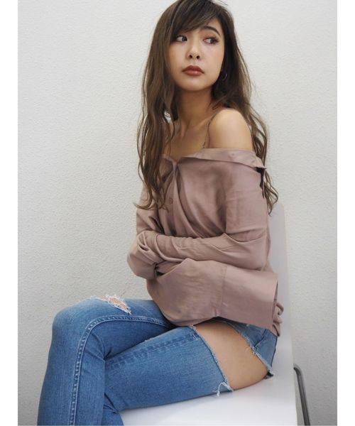 GYDA（ジェイダ）の「3WAY キャミソールシャツ（シャツ/ブラウス・レディース・ベージュ/オフホワイト/その他1/ブラック/その他・FREE）」の8枚目の写真