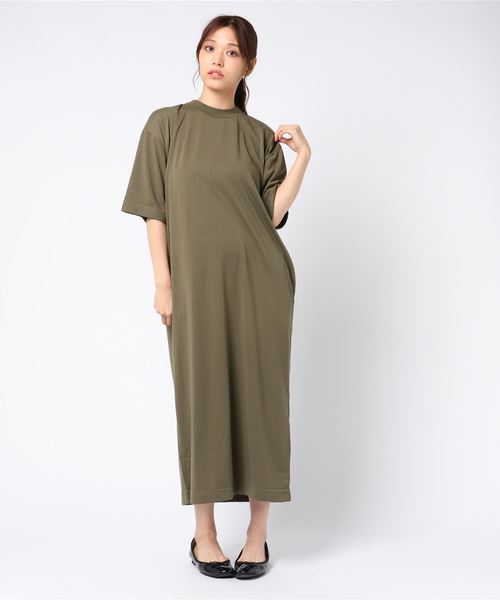 AMERICAN HOLIC（アメリカンホリック）の「・ロングカットマキシワンピース（ワンピース・レディース・ブラック/テラコッタ/グレー系その他/カーキ・FREE）」の4枚目の写真