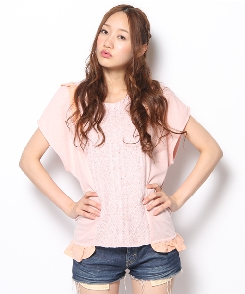 Another Edition（アナザーエディション）の「AE 3クロス フリル SSL T（Tシャツ/カットソー・レディース・ホワイト/グレー/ライトピンク・フリー）」の11枚目の写真