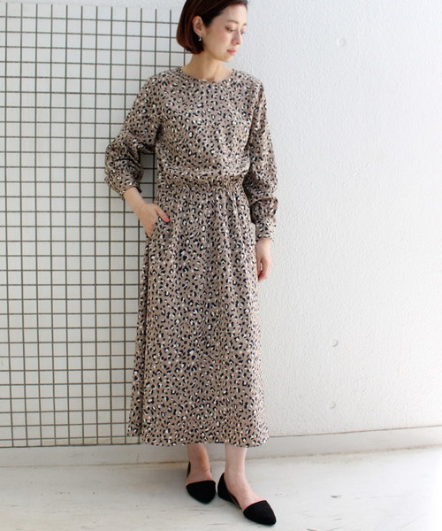 タイムセール　美品˚✧₊⁎⁺˳✧༚ SOÉJU ドット／レオパード柄 ワンピース タイムセール 美品˚✧₊⁎⁺˳✧༚ SOÉJU ドット／レオパード柄