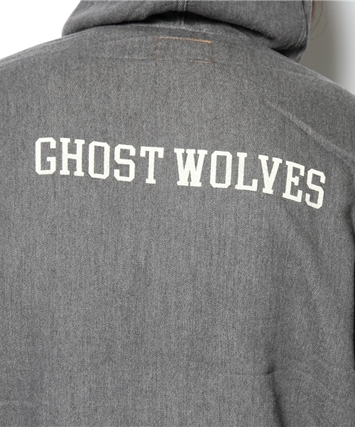 HYSTERIC GLAMOUR（ヒステリックグラマー）の「GHOST WOLVES pt ニッティッシュクロスフーデッドJK（ブルゾン・メンズ・ベージュ/インディゴブルー/トップグレー・SMALL/MEDIUM/LARGE）」の6枚目の写真