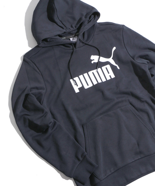 PUMA（プーマ）の「WEGO/PUMA ロゴフーディー（パーカー・メンズ・ブラック/ネイビー/杢グレー・MEDIUM/SMALL）」の3枚目の写真