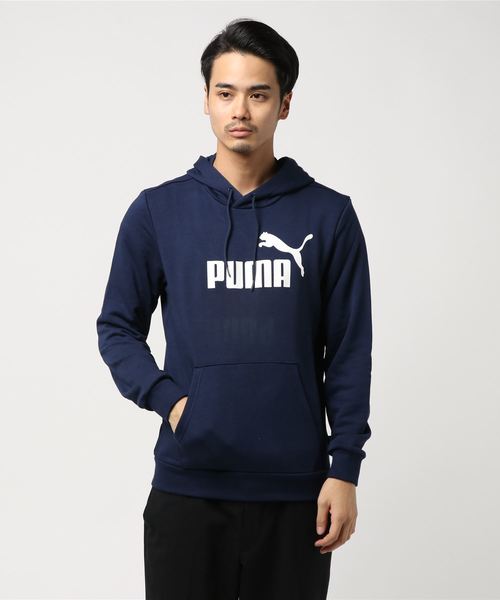 PUMA（プーマ）の「WEGO/PUMA ロゴフーディー（パーカー・メンズ・ブラック/ネイビー/杢グレー・MEDIUM/SMALL）」の4枚目の写真