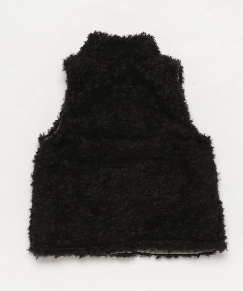 RAGMART（ラグマート）の「ファーｘチェックリバーシブルベスト（ベスト・キッズ・ブラック/グレー・110cm/100cm/120cm/130cm）」の3枚目の写真