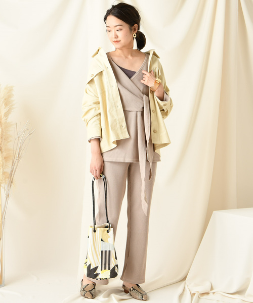 DouDou（ドゥドゥ）の「ワッフルカシュ風プルオーバー（Tシャツ/カットソー・レディース・ブラウン/ベージュ/ライトグリーン・FREE）」の16枚目の写真