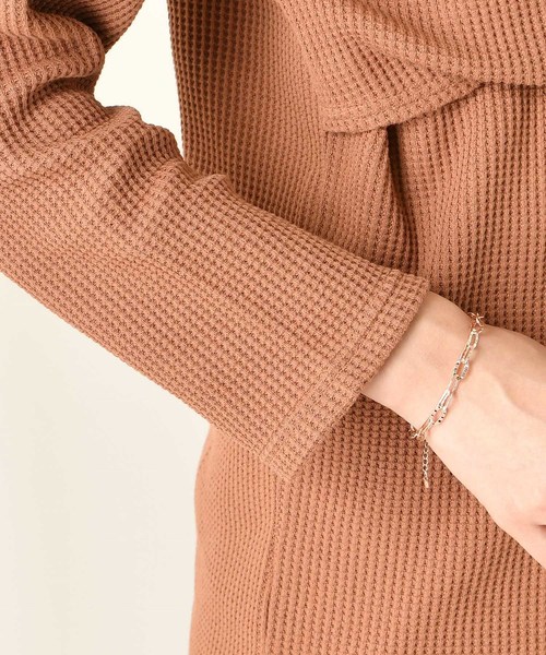 DouDou（ドゥドゥ）の「ワッフルカシュ風プルオーバー（Tシャツ/カットソー・レディース・ブラウン/ベージュ/ライトグリーン・FREE）」の7枚目の写真